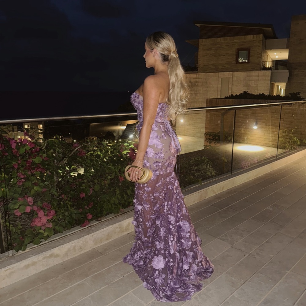 Bronx and Banco Purple Floral Maxi Dress - Picture 1 of 5